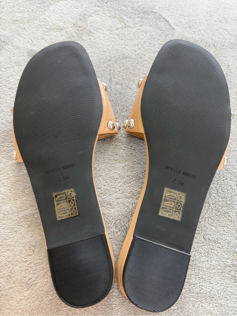 Rebecca Minkoff Nude Studded Slide Sandals - Picture 4 of 4